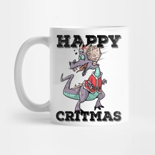 Critical Hit D20 Dice RPG Meme PnP Dragon Happy Critmas Gift Mug